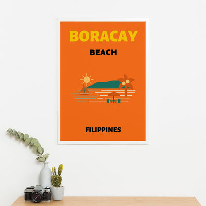 Wes Co Gallery Poster Boracay Beach Colorful Travel 16 x 20" Home Goods - Travel Illustrations Edge to edge Art Print