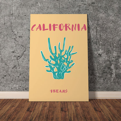 Wes Co Gallery Poster California Dreams Colorful Travel 11 x 17" Home Goods - Travel Illustrations Edge to edge Art Print