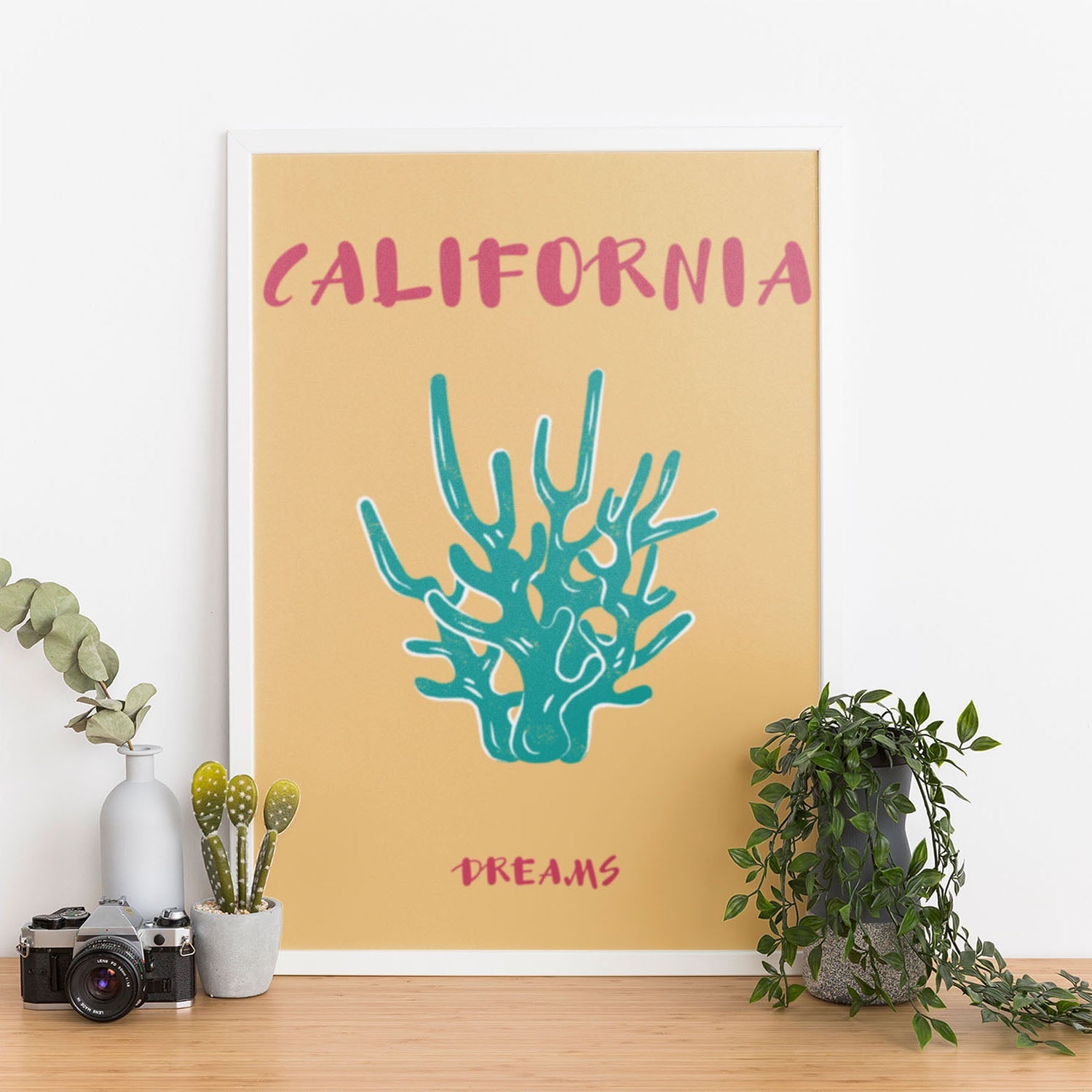 Wes Co Gallery Poster California Dreams Colorful Travel 12 x 16" Home Goods - Travel Illustrations Edge to edge Art Print