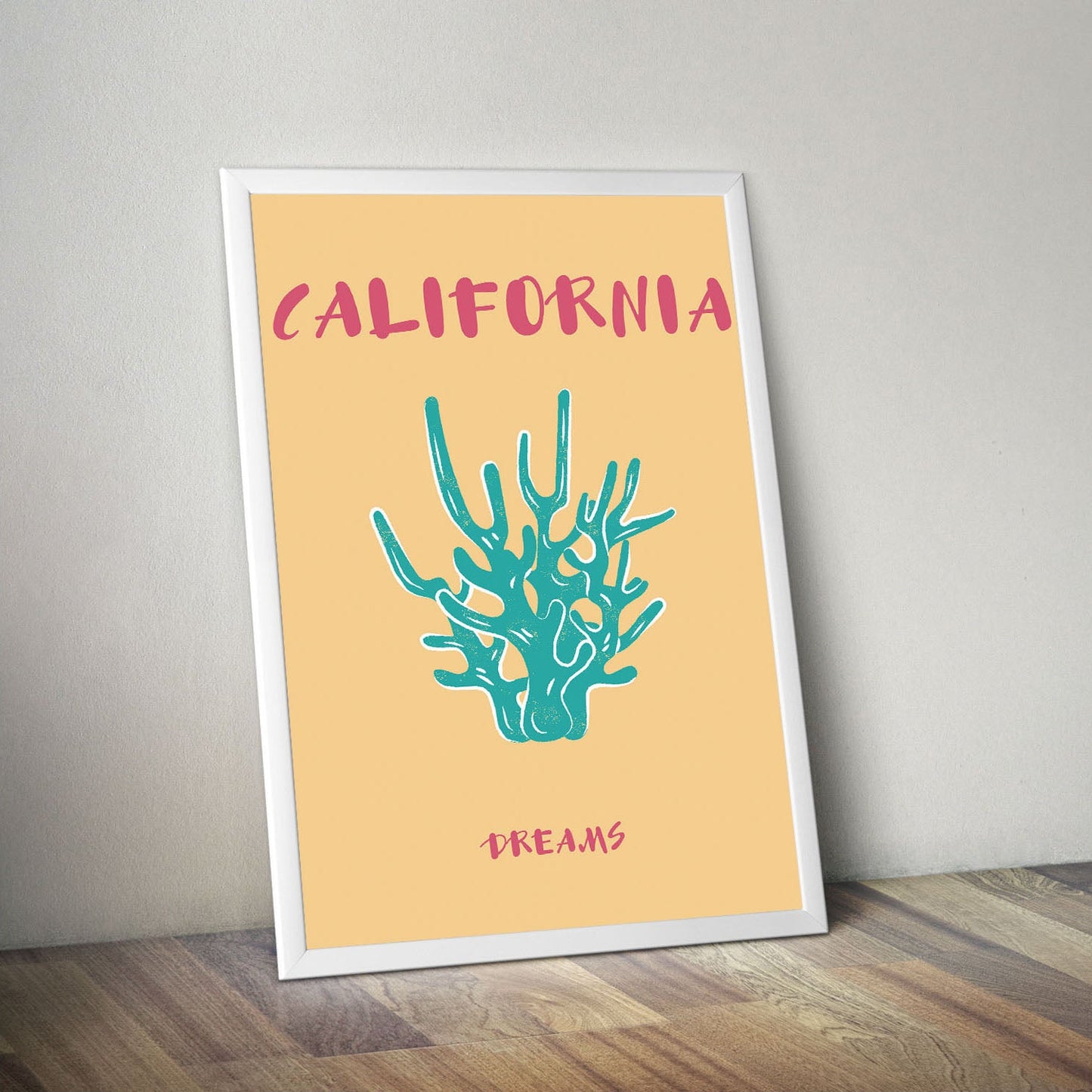 Wes Co Gallery Poster California Dreams Colorful Travel 16 x 20" Home Goods - Travel Illustrations Edge to edge Art Print