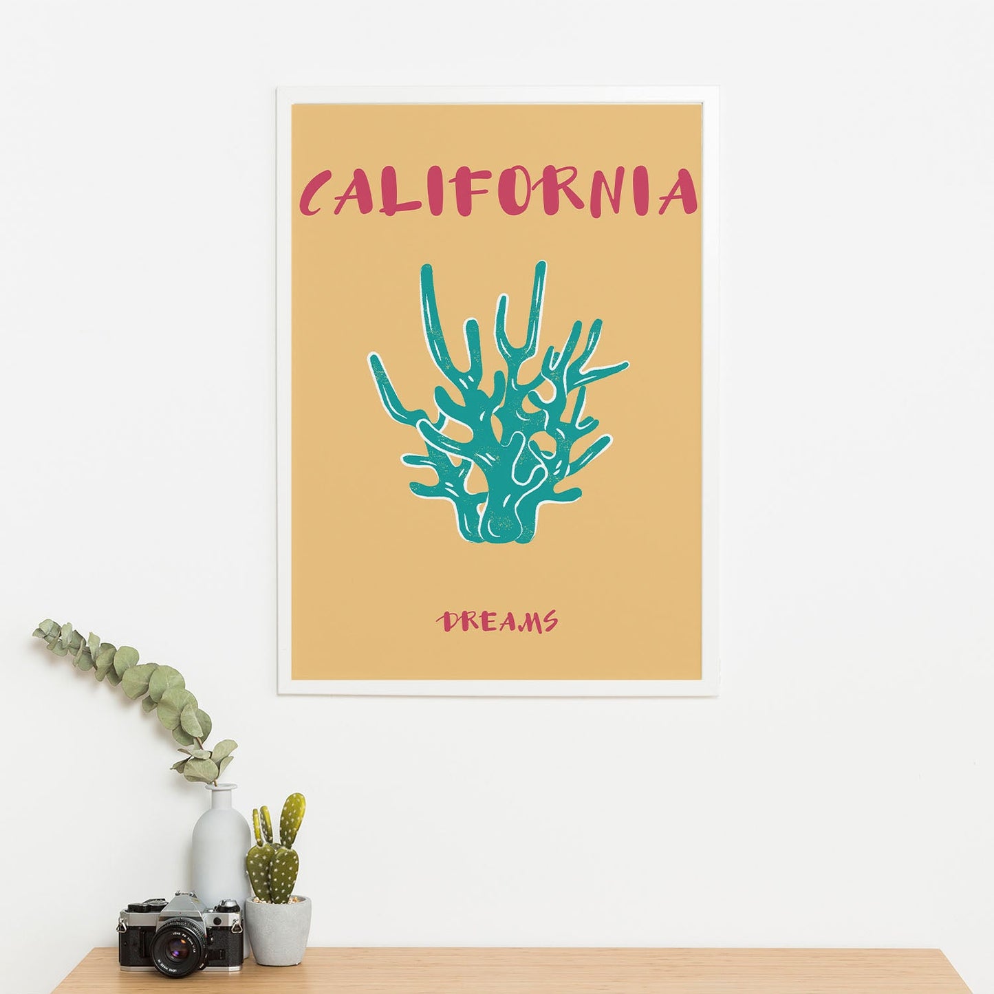 Wes Co Gallery Poster California Dreams Colorful Travel 16 x 20" Home Goods - Travel Illustrations Edge to edge Art Print