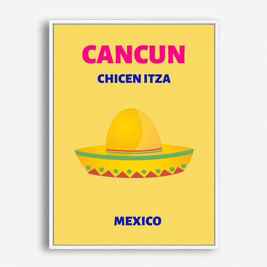 Wes Co Gallery Poster Cancun Mexico Colorful Travel 5 x 7" Home Goods - Travel Illustrations Edge to edge Art Print