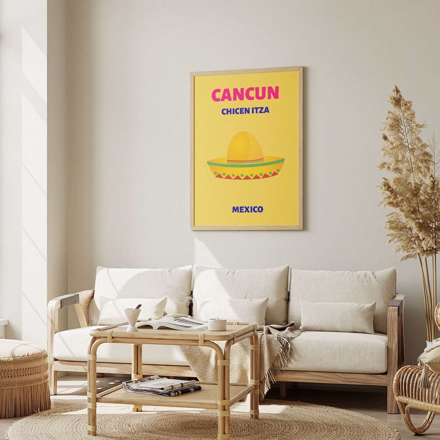 Wes Co Gallery Poster Cancun Mexico Colorful Travel 12 x 16" Home Goods - Travel Illustrations Edge to edge Art Print