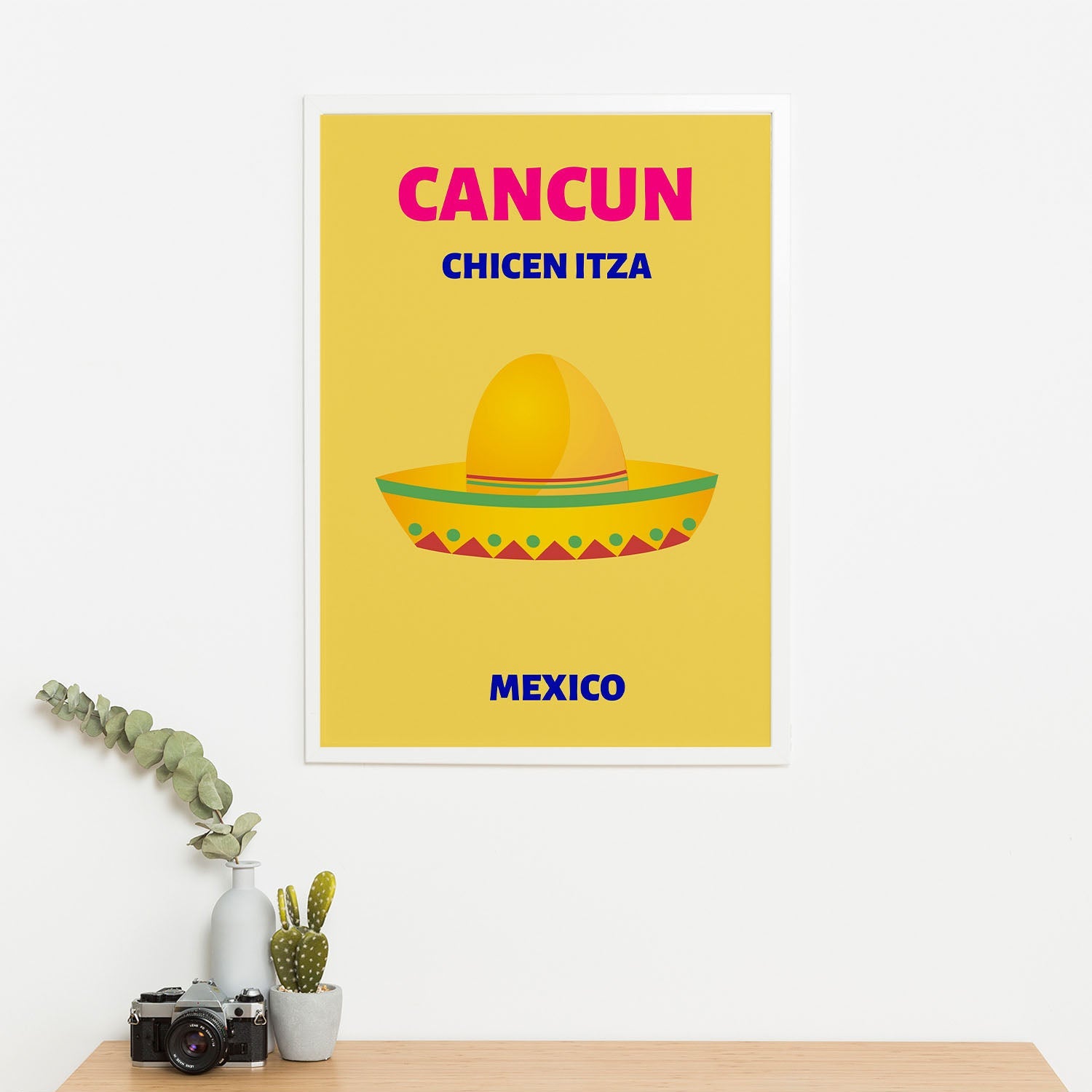 Wes Co Gallery Poster Cancun Mexico Colorful Travel 16 x 20" Home Goods - Travel Illustrations Edge to edge Art Print