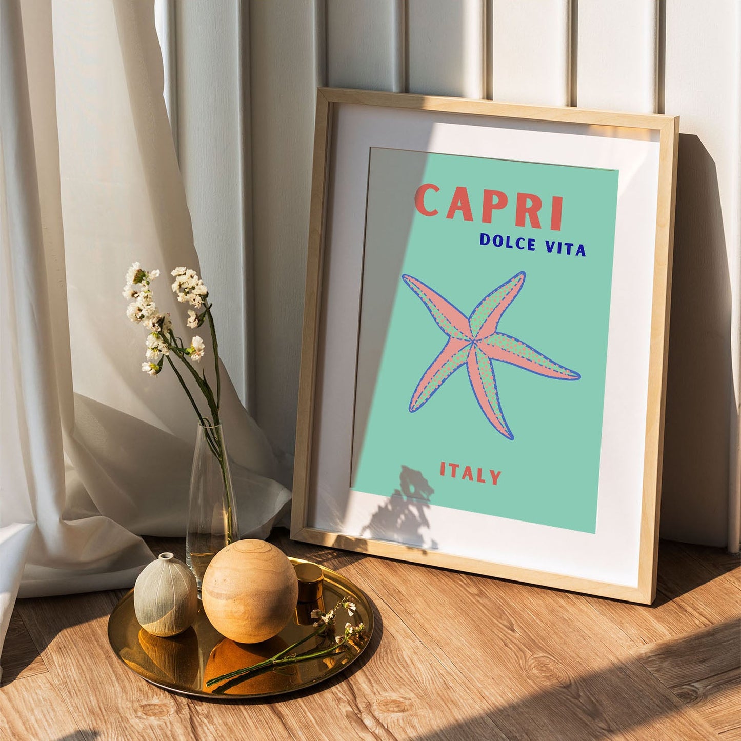 Wes Co Gallery Poster Capri Dolce Vita Green Italy Colorful Travel 5 x 7" Home Goods - Travel Illustrations Edge to edge Art Print