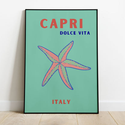 Wes Co Gallery Poster Capri Dolce Vita Green Italy Colorful Travel 8 x 10" Home Goods - Travel Illustrations Edge to edge Art Print