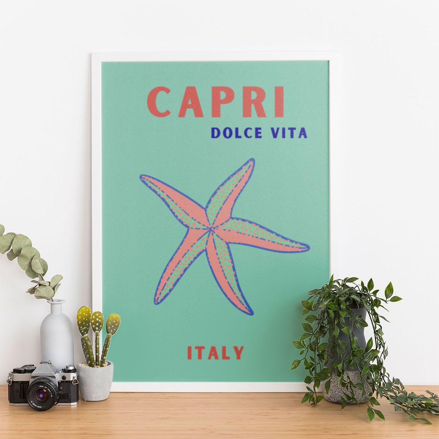 Wes Co Gallery Poster Capri Dolce Vita Green Italy Colorful Travel 12 x 16" Home Goods - Travel Illustrations Edge to edge Art Print