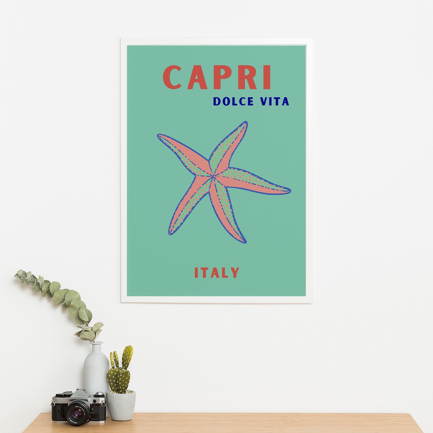 Wes Co Gallery Poster Capri Dolce Vita Green Italy Colorful Travel 16 x 20" Home Goods - Travel Illustrations Edge to edge Art Print