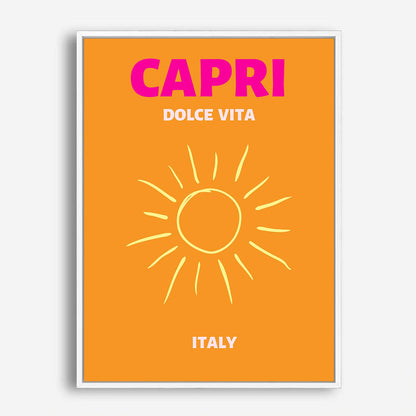 Wes Co Gallery Poster Capri Dolce Vita Italy Colorful Travel 5 x 7" Home Goods - Travel Illustrations Edge to edge Art Print