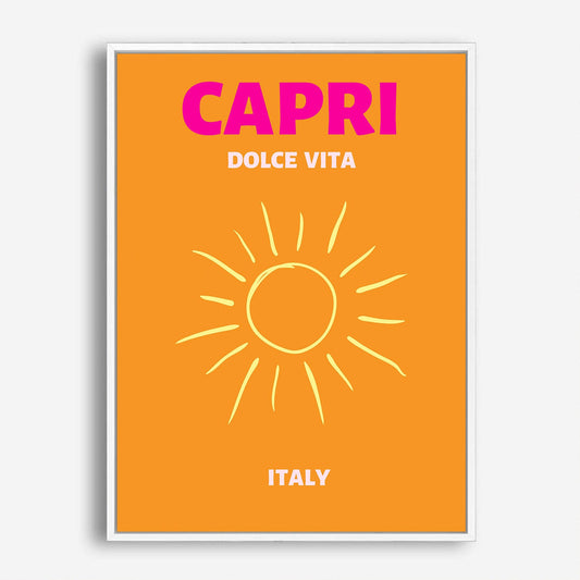 Wes Co Gallery Poster Capri Dolce Vita Italy Colorful Travel 5 x 7" Home Goods - Travel Illustrations Edge to edge Art Print