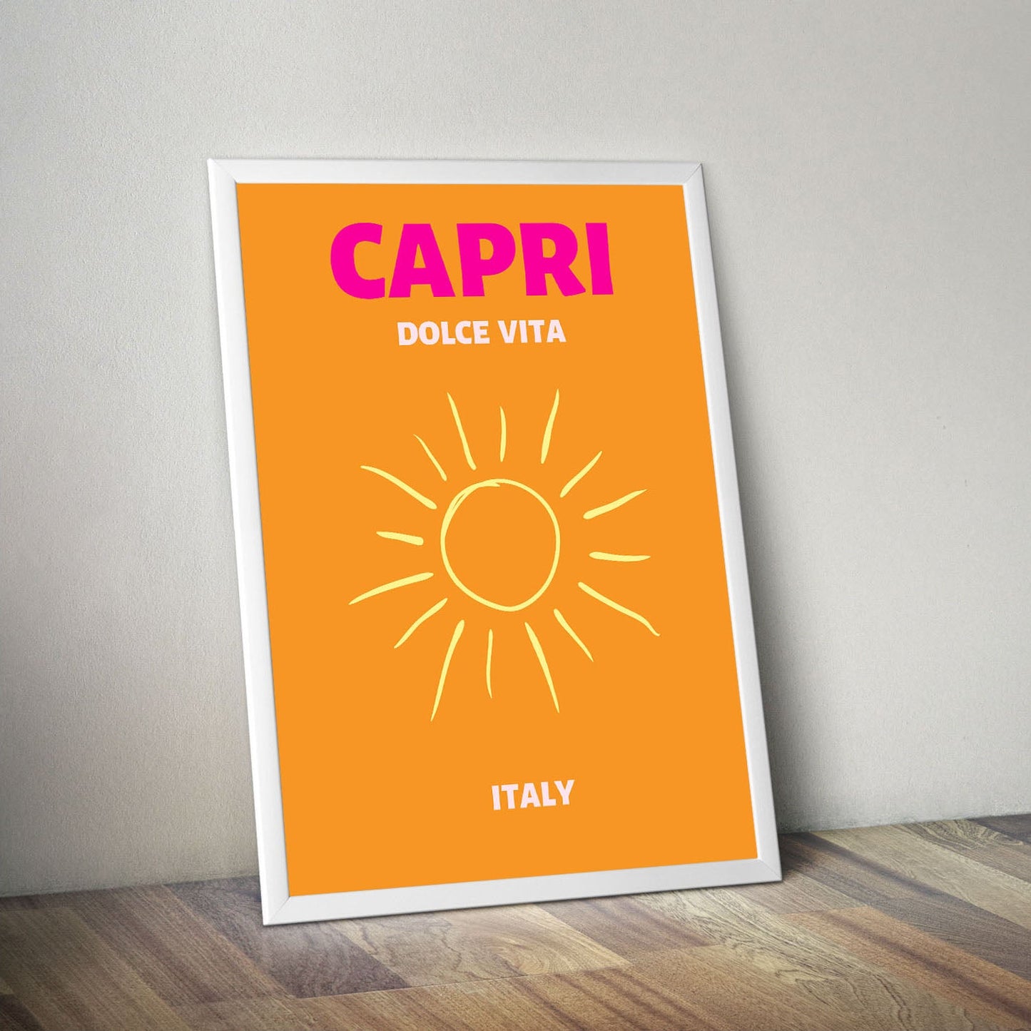 Wes Co Gallery Poster Capri Dolce Vita Italy Colorful Travel 16 x 20" Home Goods - Travel Illustrations Edge to edge Art Print