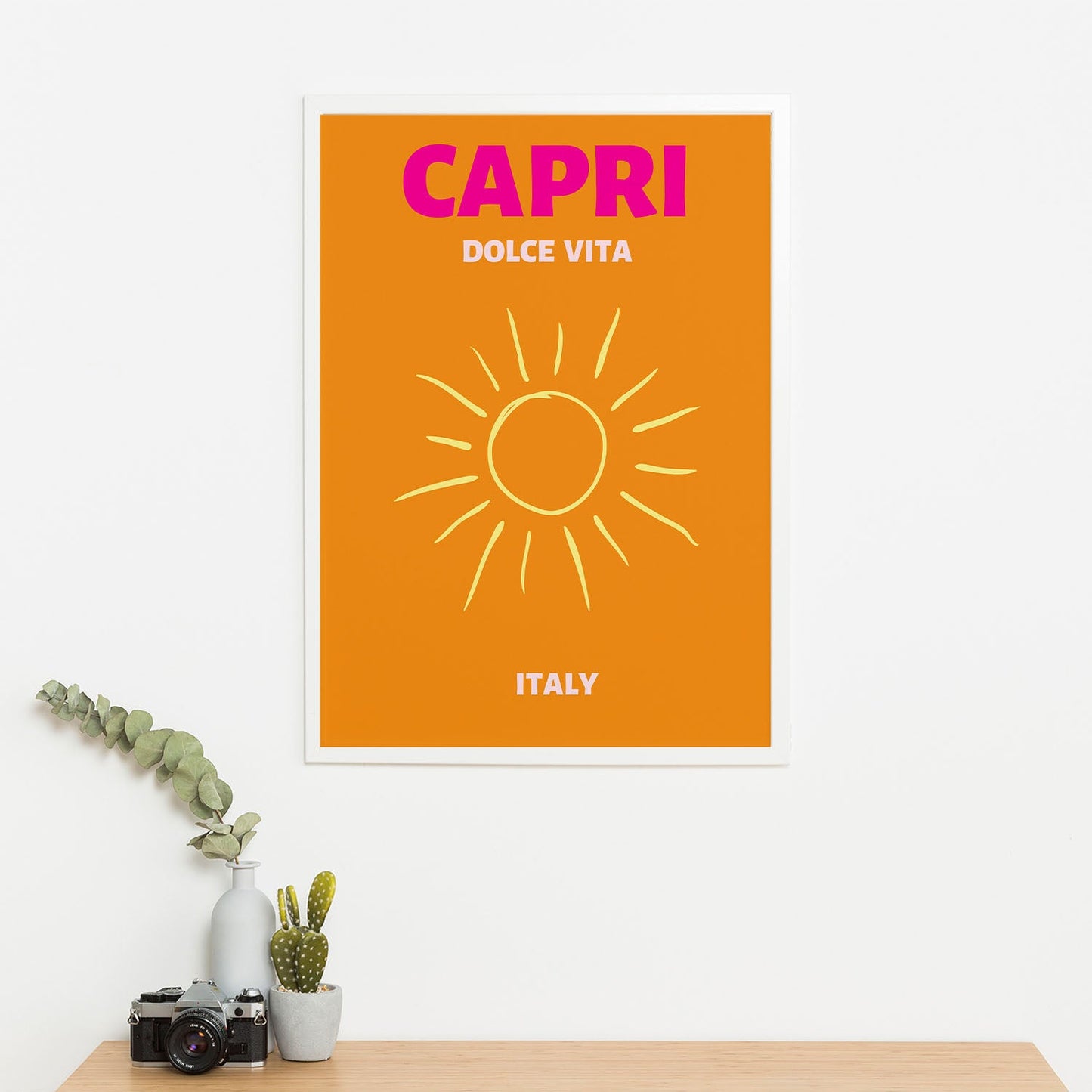 Wes Co Gallery Poster Capri Dolce Vita Italy Colorful Travel 16 x 20" Home Goods - Travel Illustrations Edge to edge Art Print