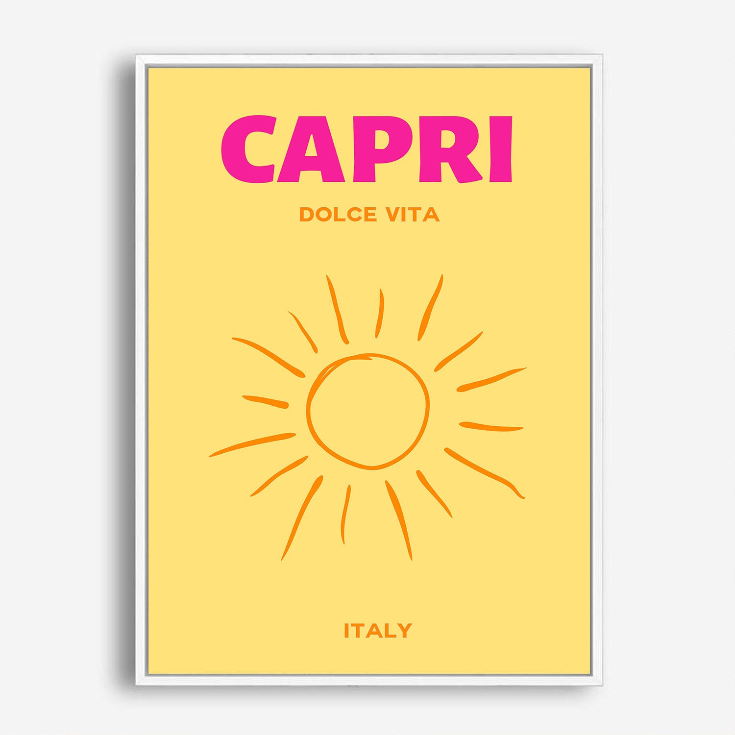 Wes Co Gallery Poster Capri Italy Colorful Travel 5 x 7" Home Goods - Travel Illustrations Edge to edge Art Print