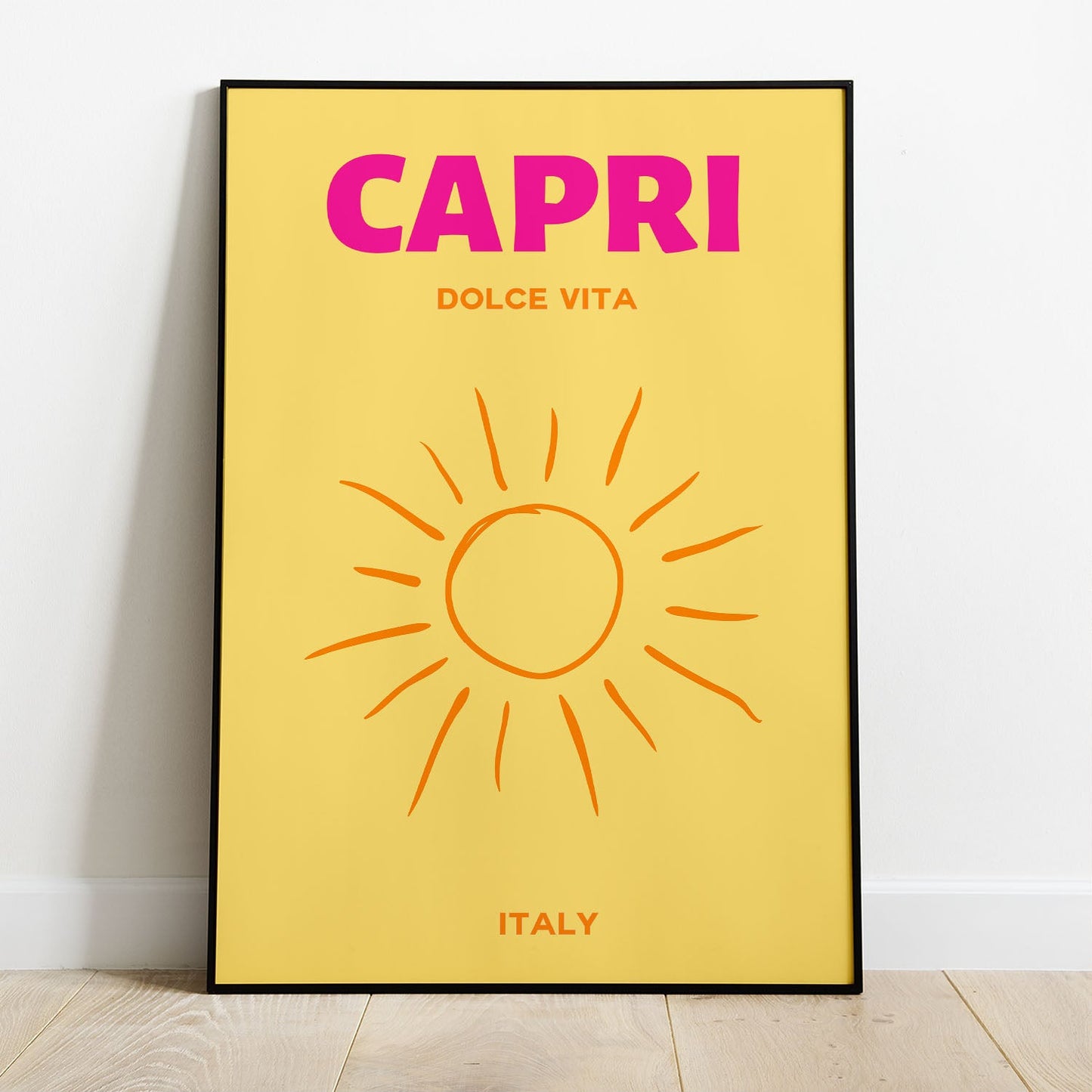 Wes Co Gallery Poster Capri Italy Colorful Travel 8 x 10" Home Goods - Travel Illustrations Edge to edge Art Print