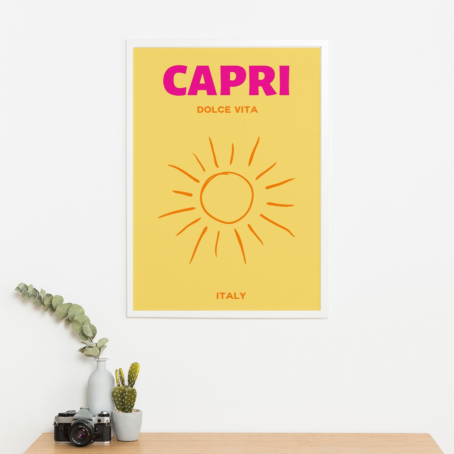 Wes Co Gallery Poster Capri Italy Colorful Travel 16 x 20" Home Goods - Travel Illustrations Edge to edge Art Print