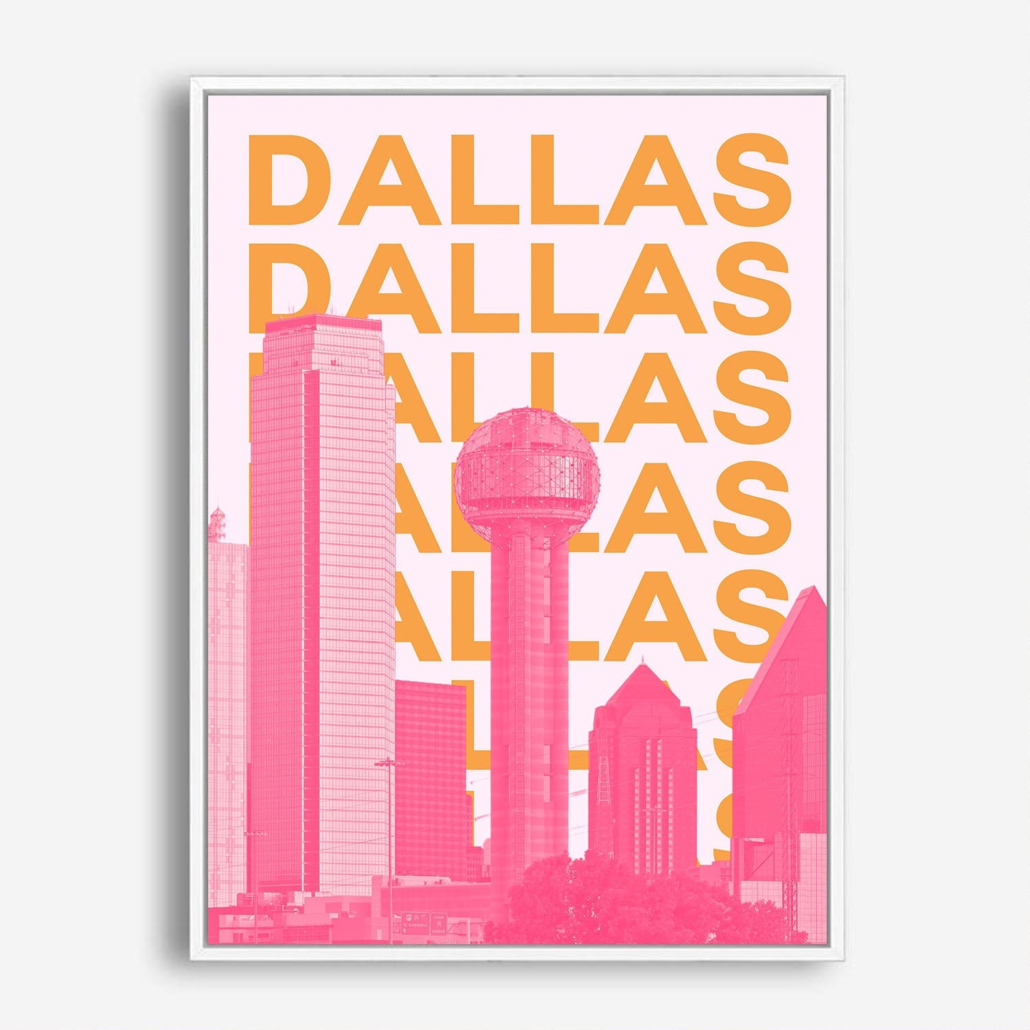 Wes Co Gallery Poster Dallas City Colorful Travel 5 x 7" Home Goods - Travel Illustrations Edge to edge Art Print