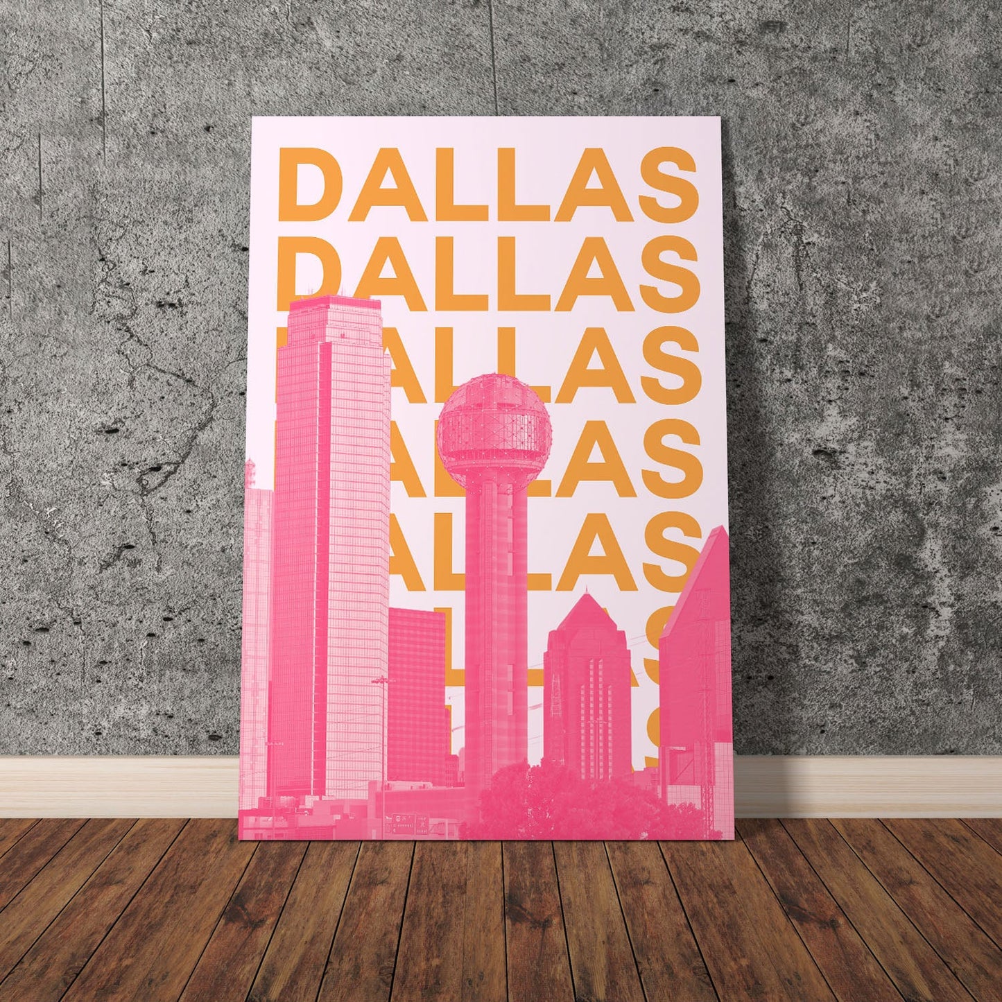 Wes Co Gallery Poster Dallas City Colorful Travel 11 x 17" Home Goods - Travel Illustrations Edge to edge Art Print