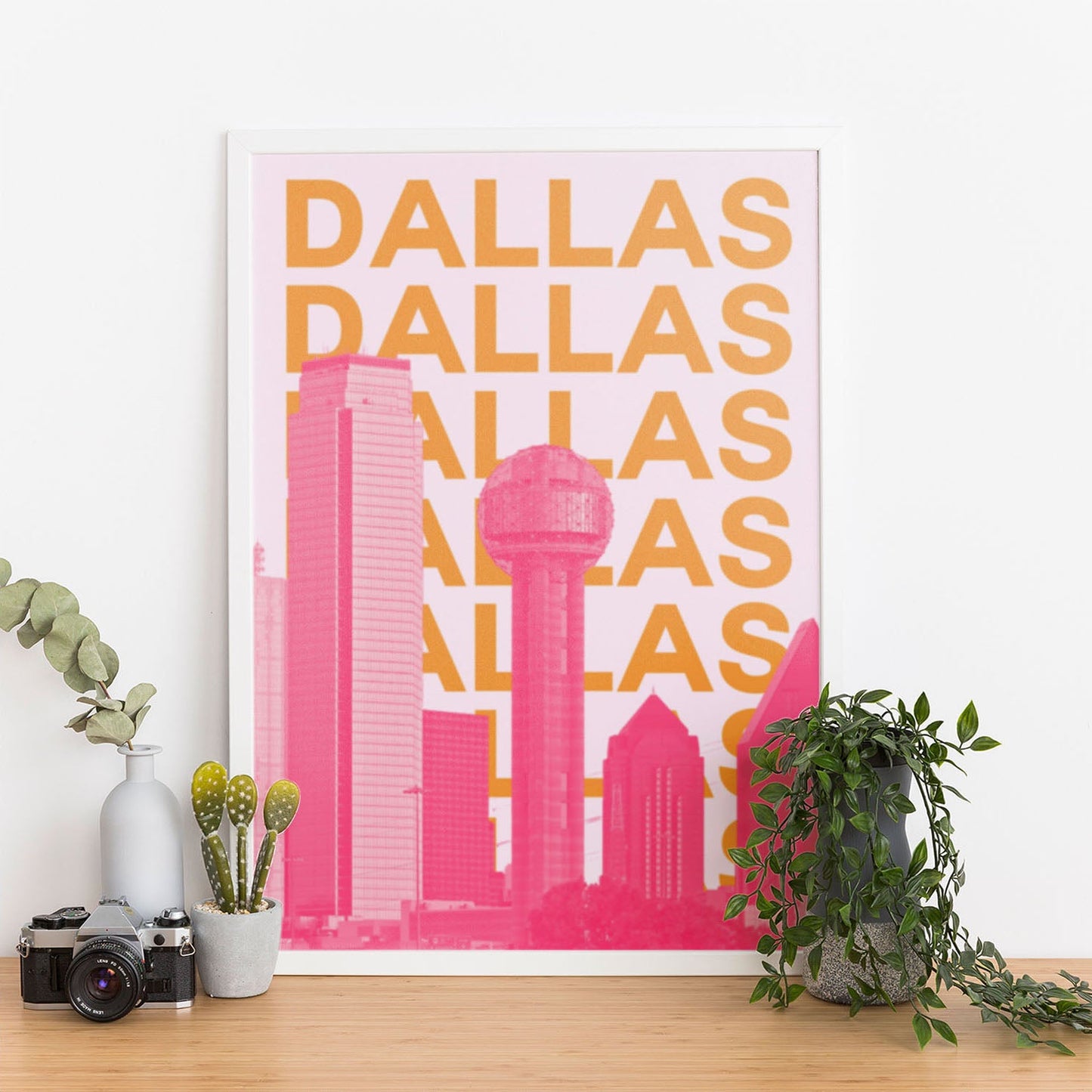 Wes Co Gallery Poster Dallas City Colorful Travel 12 x 16" Home Goods - Travel Illustrations Edge to edge Art Print