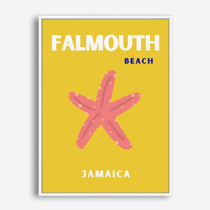 Wes Co Gallery Poster Falmouth Beach Jamaica Colorful Travel 5 x 7" Home Goods - Travel Illustrations Edge to edge Art Print