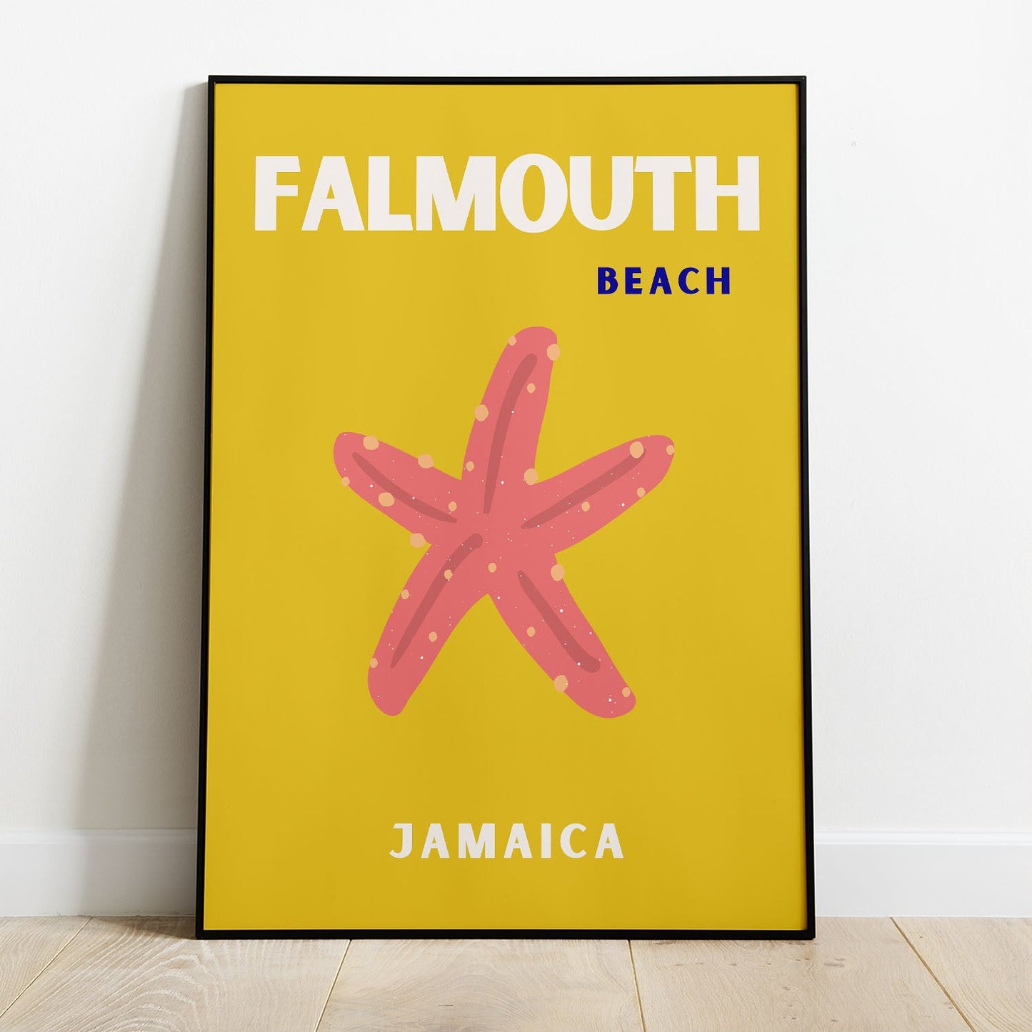 Wes Co Gallery Poster Falmouth Beach Jamaica Colorful Travel 8 x 10" Home Goods - Travel Illustrations Edge to edge Art Print