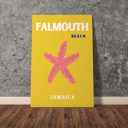 Wes Co Gallery Poster Falmouth Beach Jamaica Colorful Travel 11 x 17" Home Goods - Travel Illustrations Edge to edge Art Print