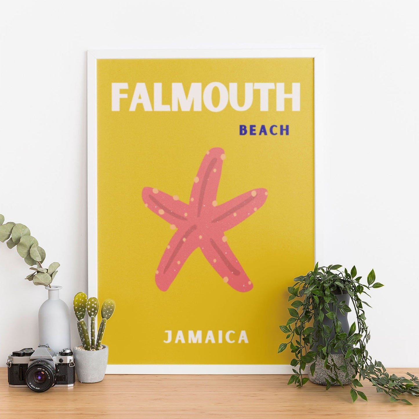 Wes Co Gallery Poster Falmouth Beach Jamaica Colorful Travel 12 x 16" Home Goods - Travel Illustrations Edge to edge Art Print