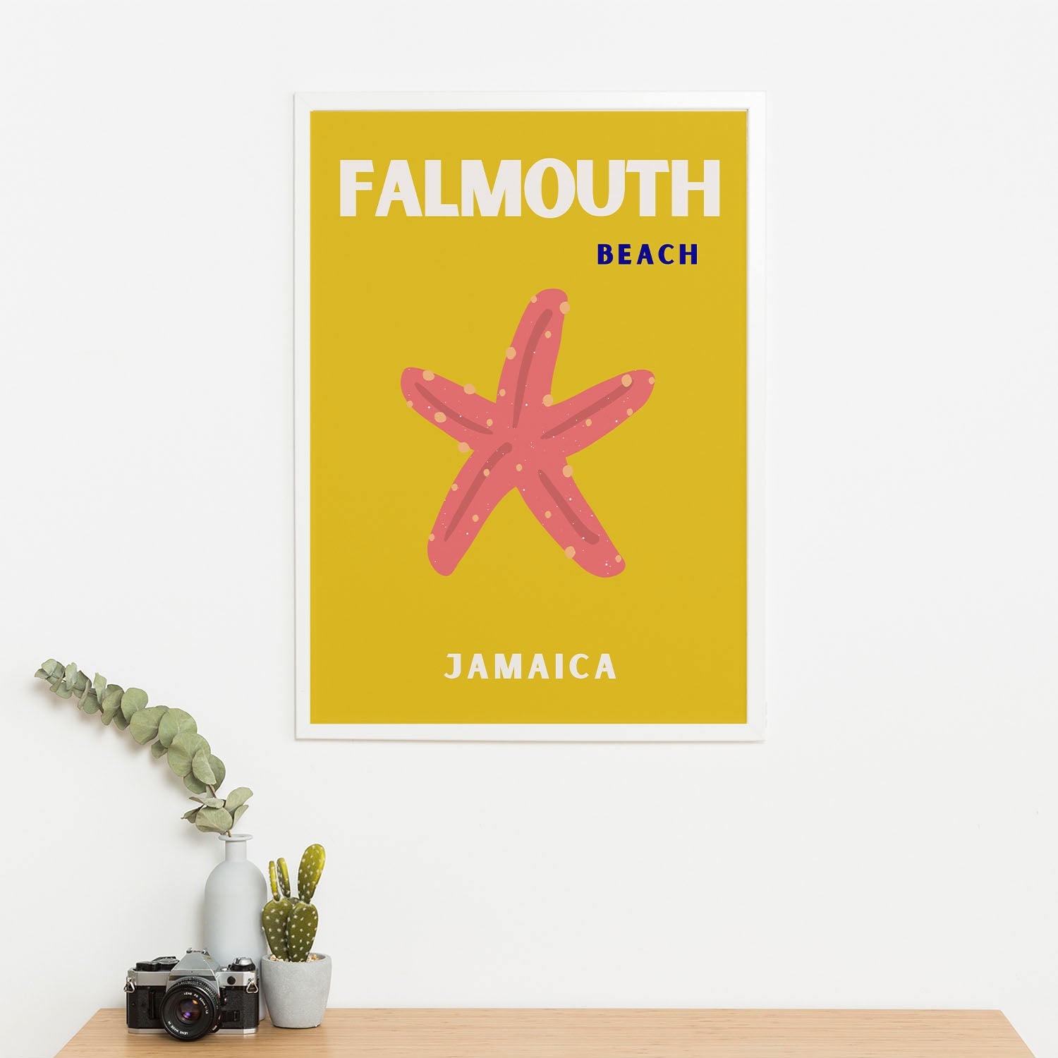 Wes Co Gallery Poster Falmouth Beach Jamaica Colorful Travel 16 x 20" Home Goods - Travel Illustrations Edge to edge Art Print