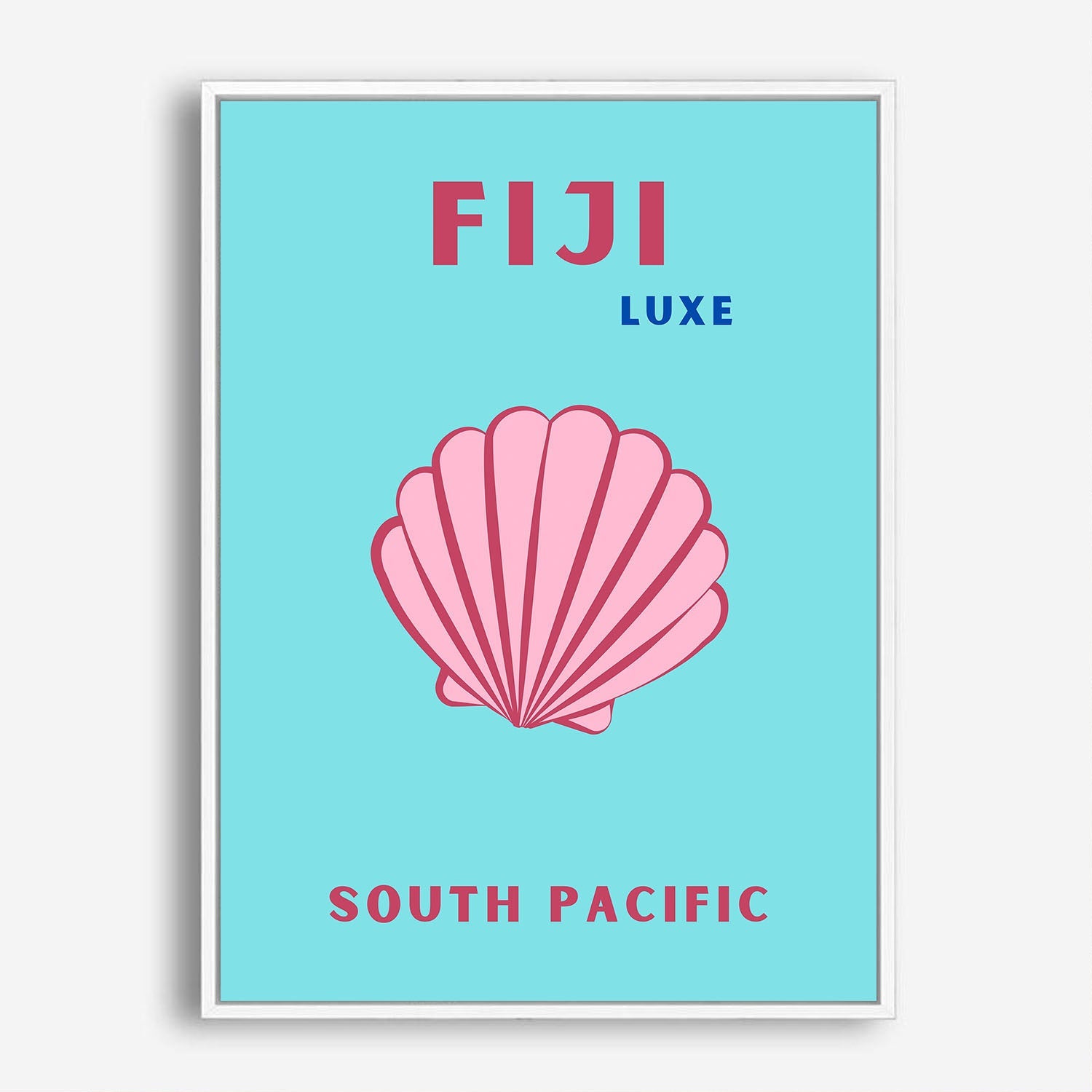 Wes Co Gallery Poster Fiji South Pacific Colorful Travel 5 x 7" Home Goods - Travel Illustrations Edge to edge Art Print