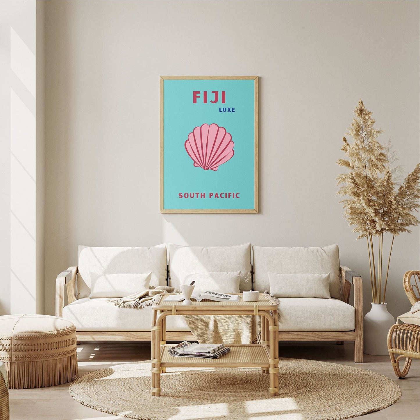 Wes Co Gallery Poster Fiji South Pacific Colorful Travel 8 x 10" Home Goods - Travel Illustrations Edge to edge Art Print