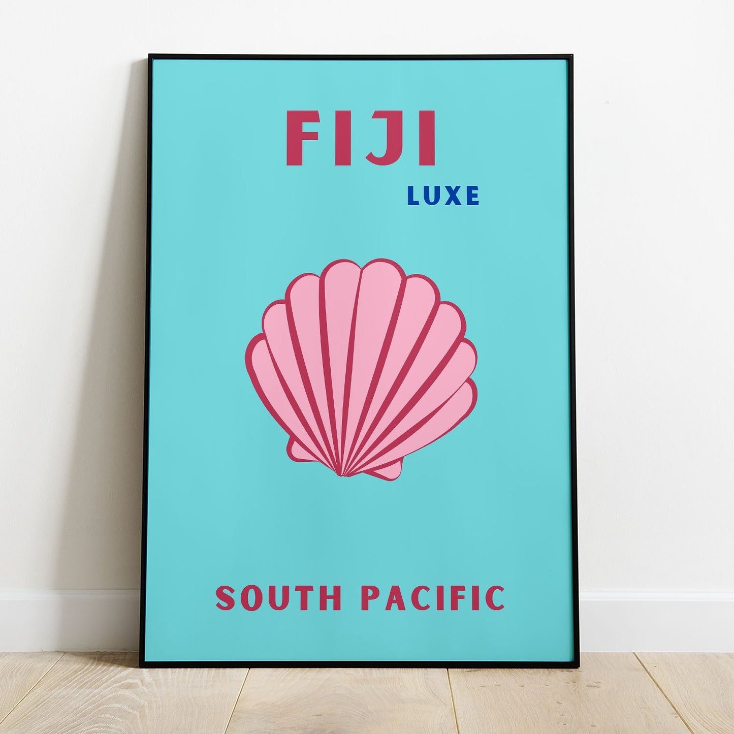 Wes Co Gallery Poster Fiji South Pacific Colorful Travel 8 x 10" Home Goods - Travel Illustrations Edge to edge Art Print