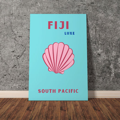 Wes Co Gallery Poster Fiji South Pacific Colorful Travel 11 x 17" Home Goods - Travel Illustrations Edge to edge Art Print