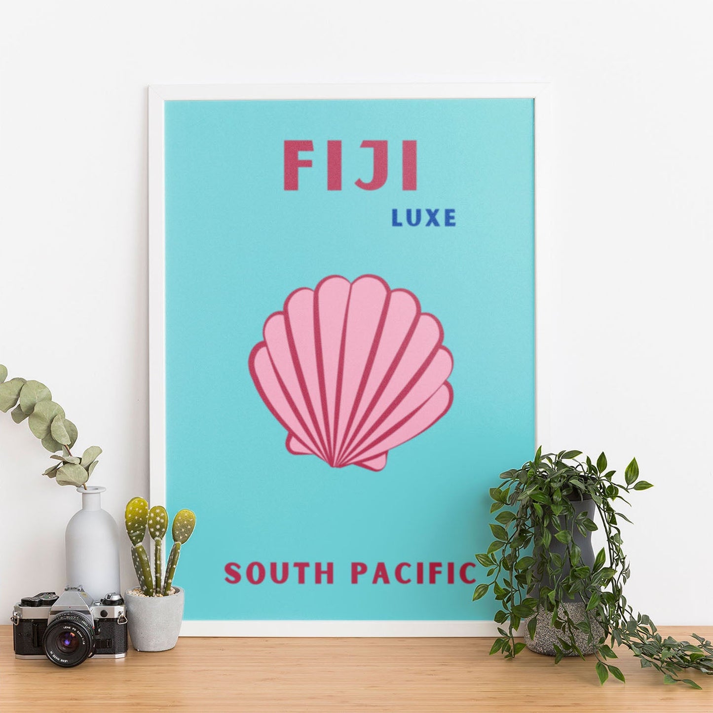 Wes Co Gallery Poster Fiji South Pacific Colorful Travel 12 x 16" Home Goods - Travel Illustrations Edge to edge Art Print