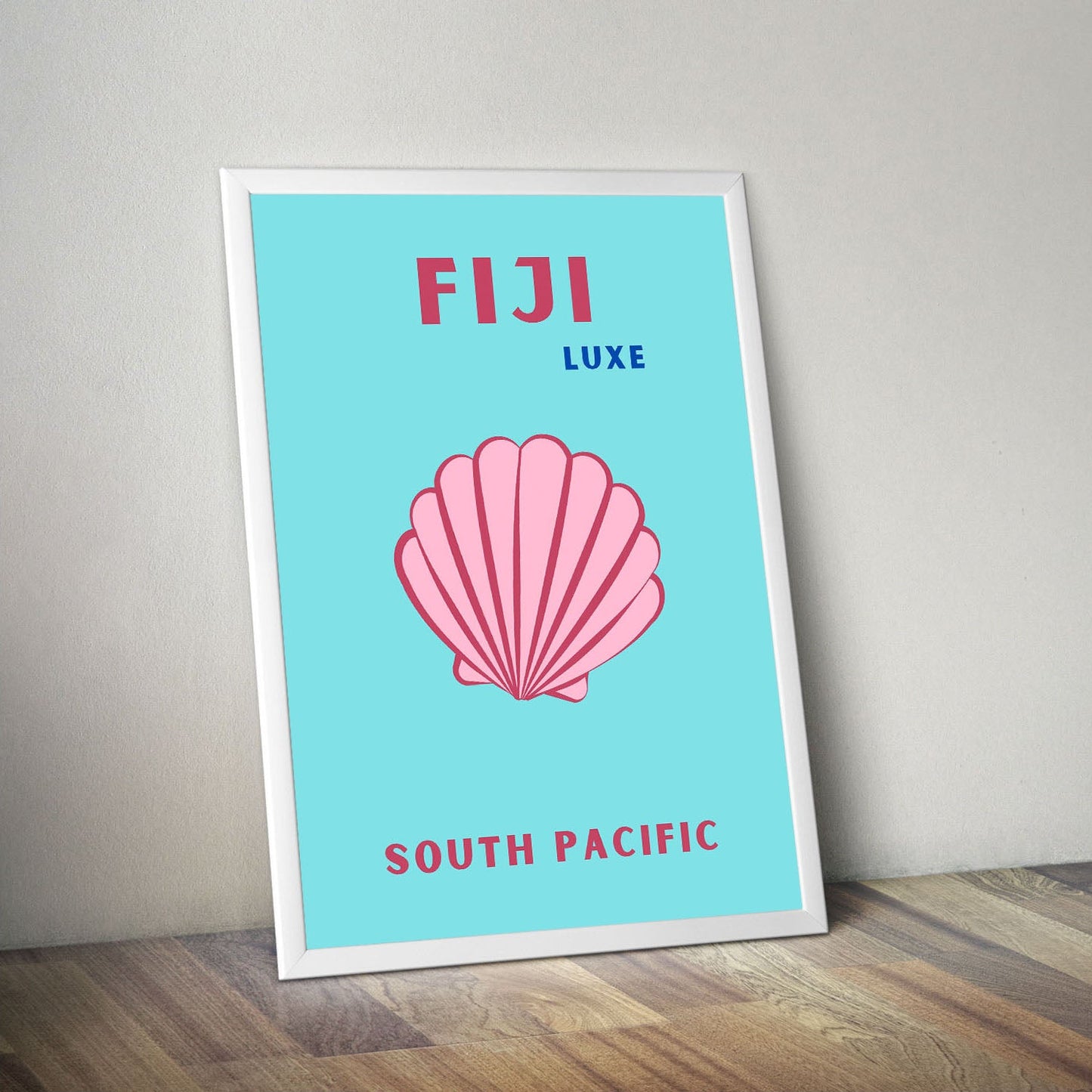 Wes Co Gallery Poster Fiji South Pacific Colorful Travel 16 x 20" Home Goods - Travel Illustrations Edge to edge Art Print