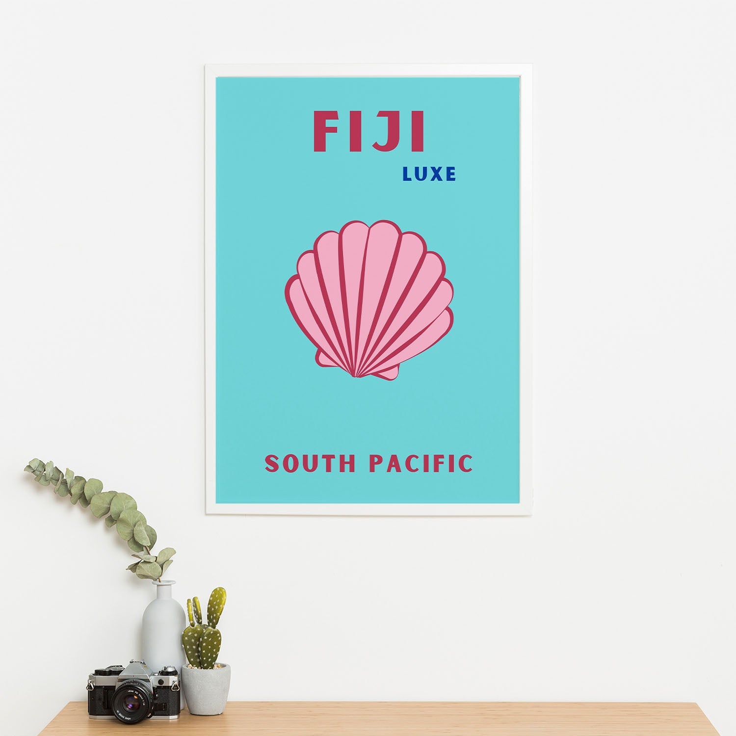 Wes Co Gallery Poster Fiji South Pacific Colorful Travel 16 x 20" Home Goods - Travel Illustrations Edge to edge Art Print