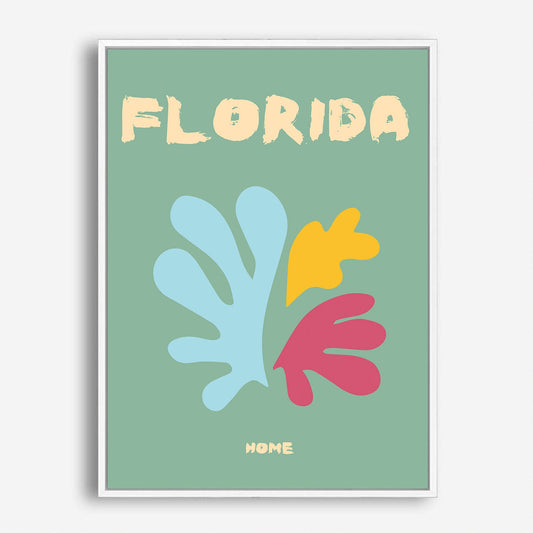 Wes Co Gallery Poster Florida Coral Home Colorful Travel 5 x 7" Home Goods - Travel Illustrations Edge to edge Art Print