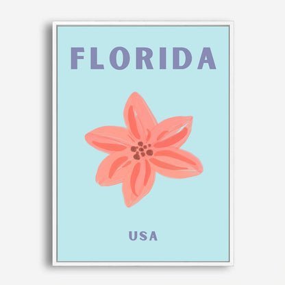 Wes Co Gallery Poster Florida USA Colorful Travel 5 x 7" Home Goods - Travel Illustrations Edge to edge Art Print