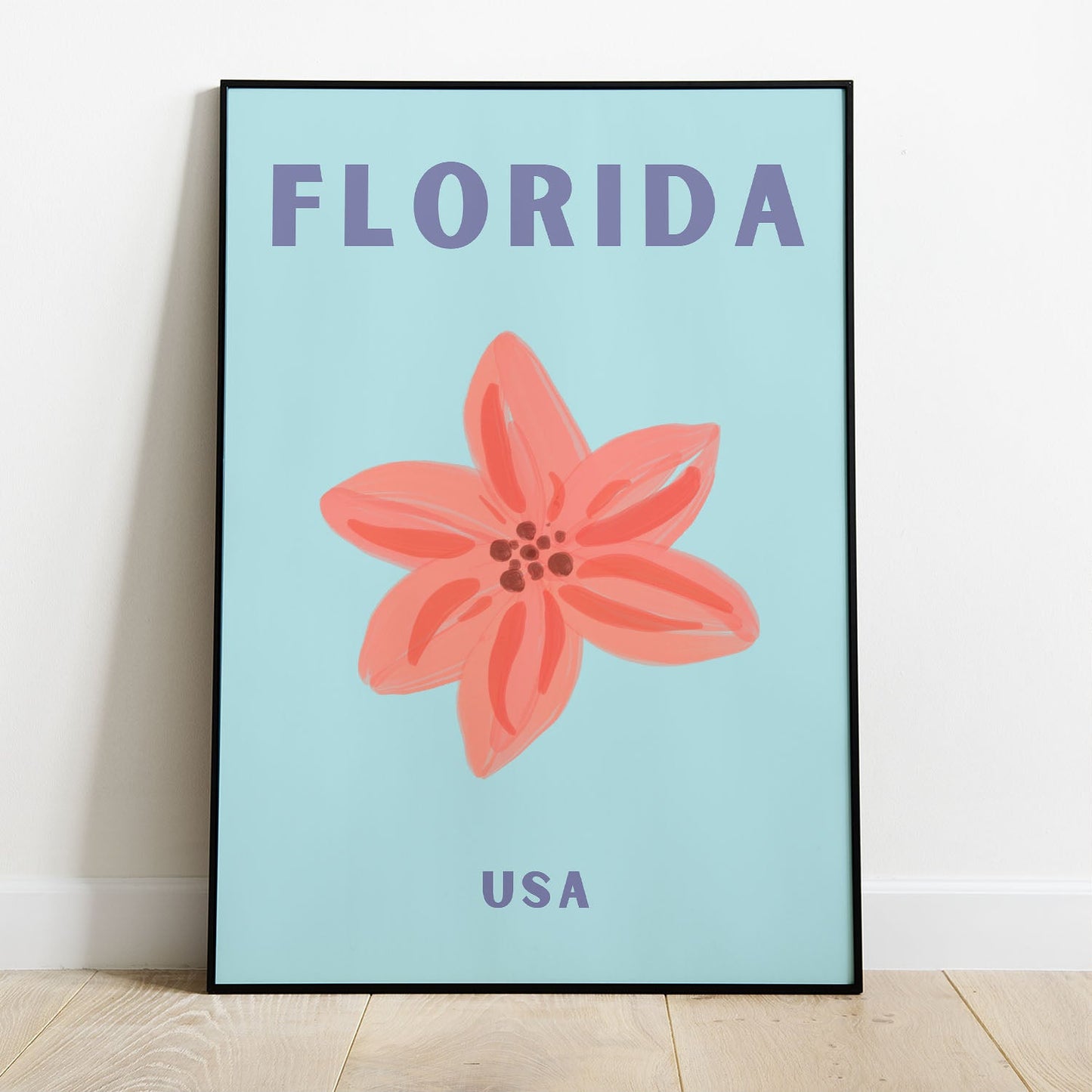 Wes Co Gallery Poster Florida USA Colorful Travel 8 x 10" Home Goods - Travel Illustrations Edge to edge Art Print