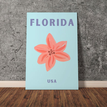 Wes Co Gallery Poster Florida USA Colorful Travel 11 x 17" Home Goods - Travel Illustrations Edge to edge Art Print