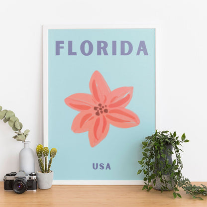 Wes Co Gallery Poster Florida USA Colorful Travel 12 x 16" Home Goods - Travel Illustrations Edge to edge Art Print