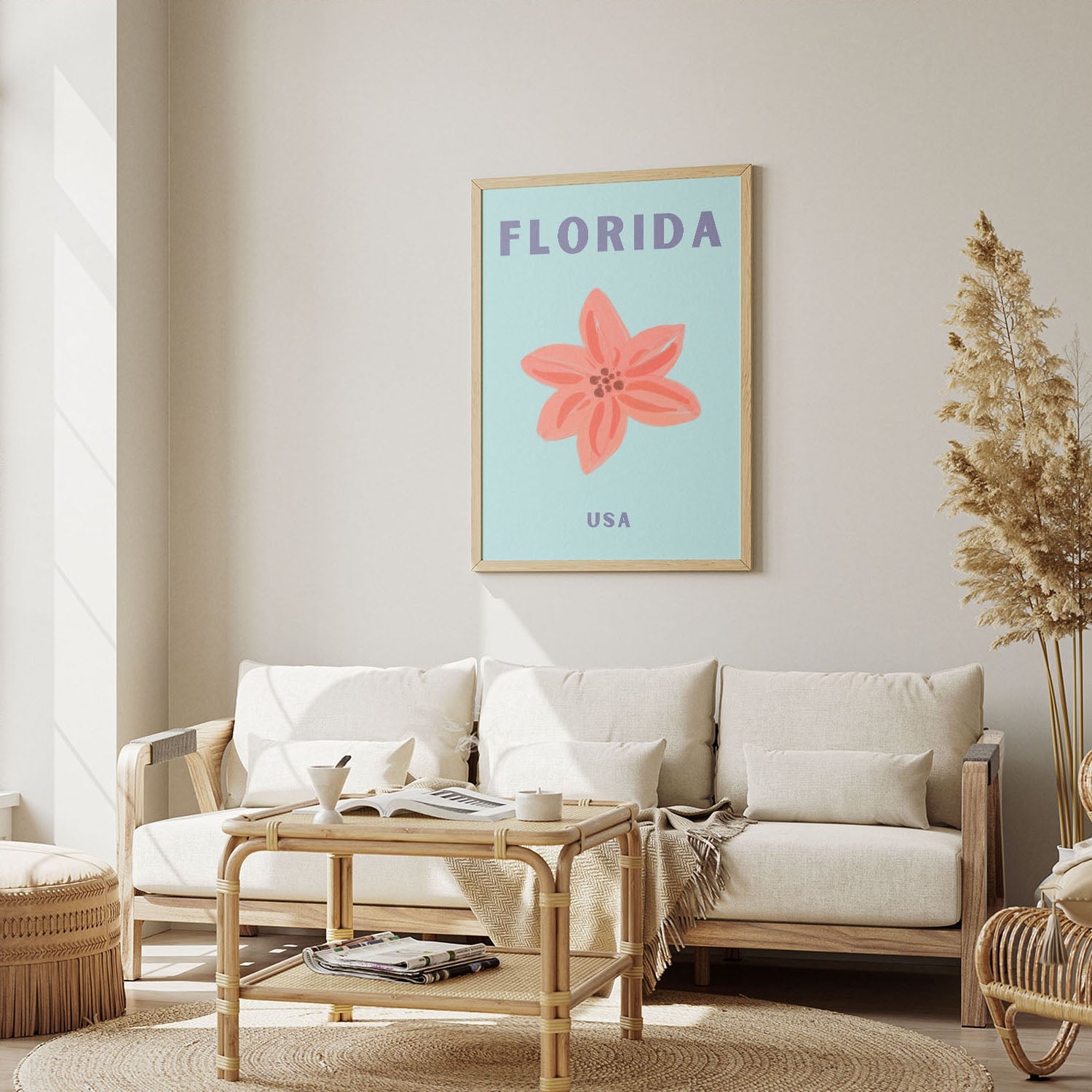 Wes Co Gallery Poster Florida USA Colorful Travel 12 x 16" Home Goods - Travel Illustrations Edge to edge Art Print