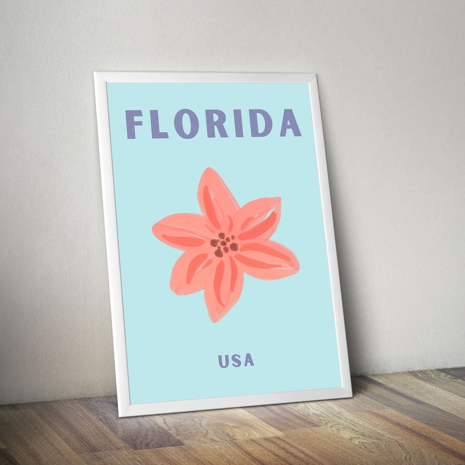 Wes Co Gallery Poster Florida USA Colorful Travel 16 x 20" Home Goods - Travel Illustrations Edge to edge Art Print