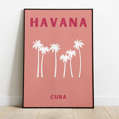 Wes Co Gallery Poster Havana Cuba Colorful Travel 8 x 10" Home Goods - Travel Illustrations Edge to edge Art Print