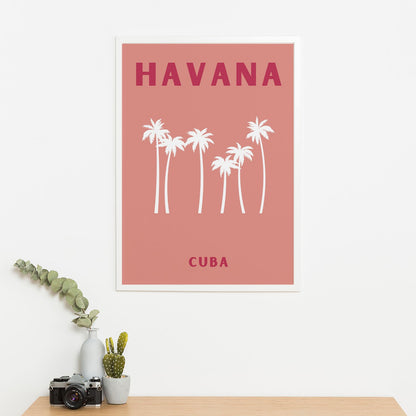 Wes Co Gallery Poster Havana Cuba Colorful Travel 16 x 20" Home Goods - Travel Illustrations Edge to edge Art Print