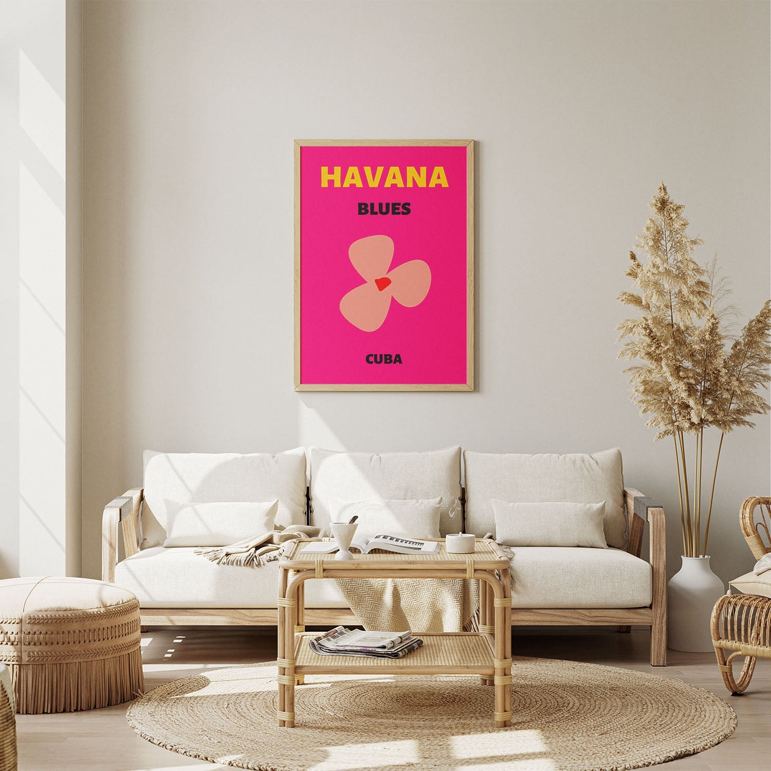 Wes Co Gallery Poster Havana Pink Cuba Colorful Travel 8 x 10" Home Goods - Travel Illustrations Edge to edge Art Print