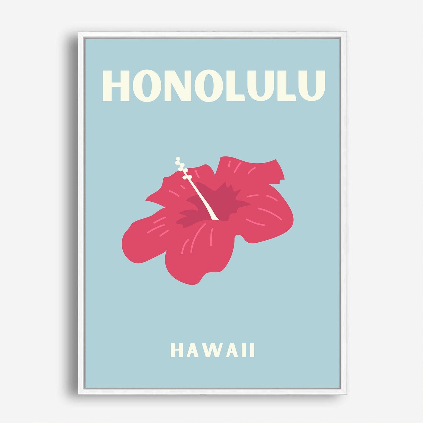 Wes Co Gallery Poster Honolulu Hawaii Colorful Travel 5 x 7" Home Goods - Travel Illustrations Edge to edge Art Print