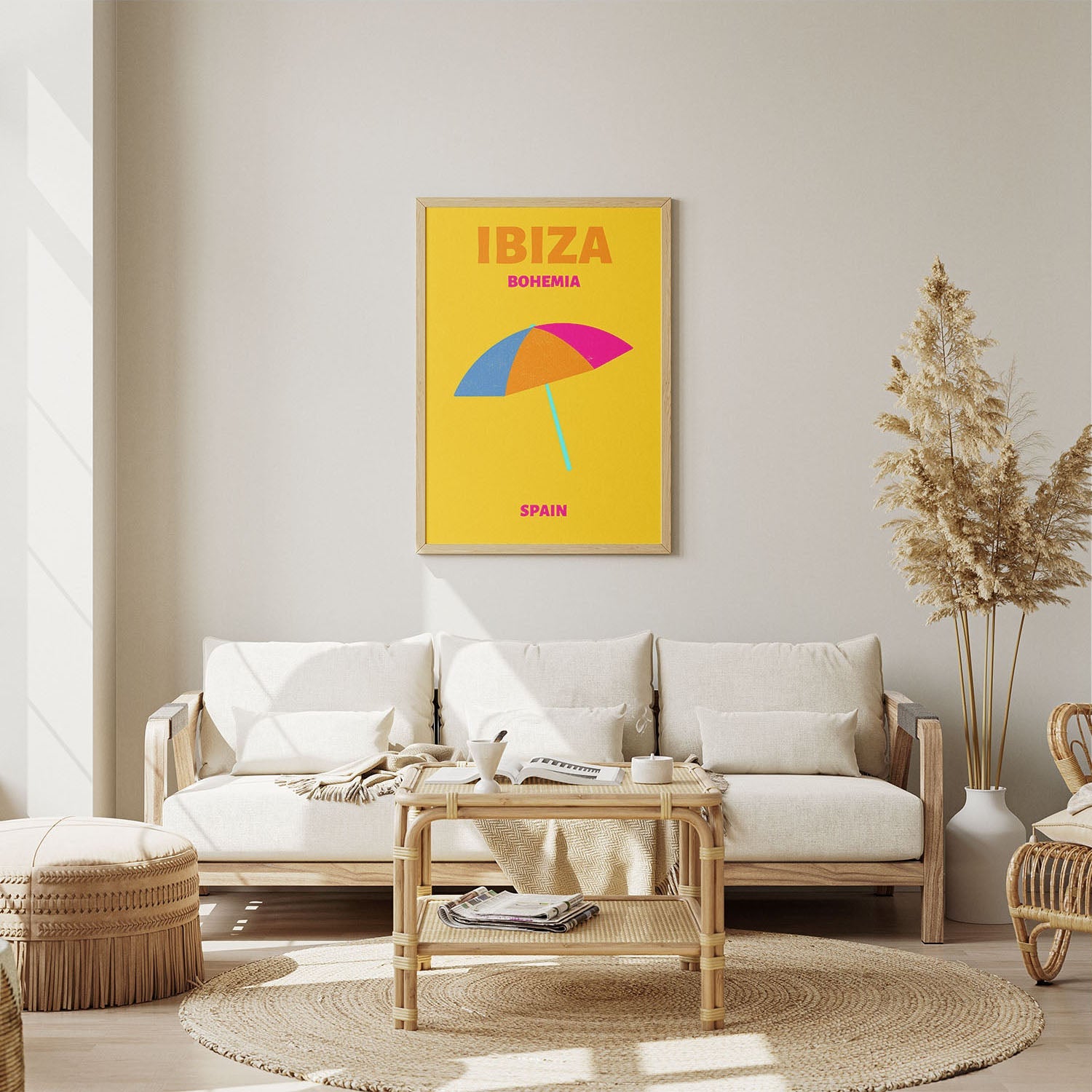 Wes Co Gallery Poster Ibiza Bohemia Beach Spain Colorful Travel 8 x 10" Home Goods - Travel Illustrations Edge to edge Art Print