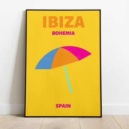 Wes Co Gallery Poster Ibiza Bohemia Beach Spain Colorful Travel 8 x 10" Home Goods - Travel Illustrations Edge to edge Art Print