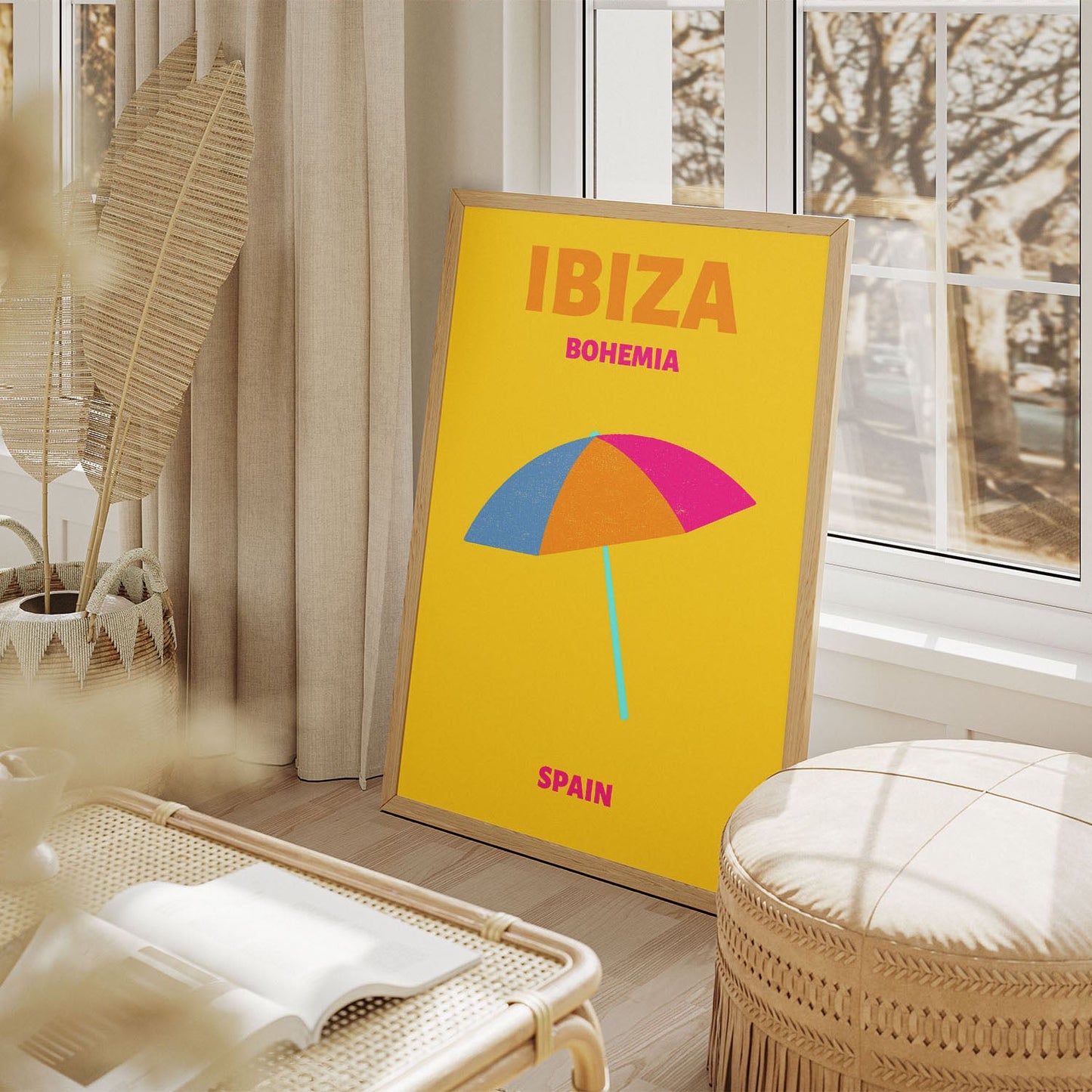 Wes Co Gallery Poster Ibiza Bohemia Beach Spain Colorful Travel 11 x 17" Home Goods - Travel Illustrations Edge to edge Art Print