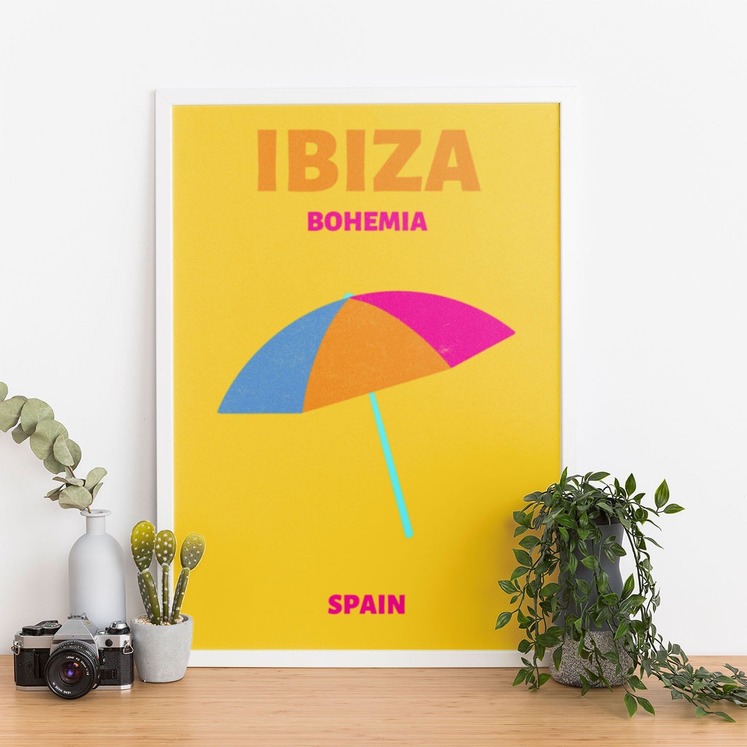 Wes Co Gallery Poster Ibiza Bohemia Beach Spain Colorful Travel 12 x 16" Home Goods - Travel Illustrations Edge to edge Art Print