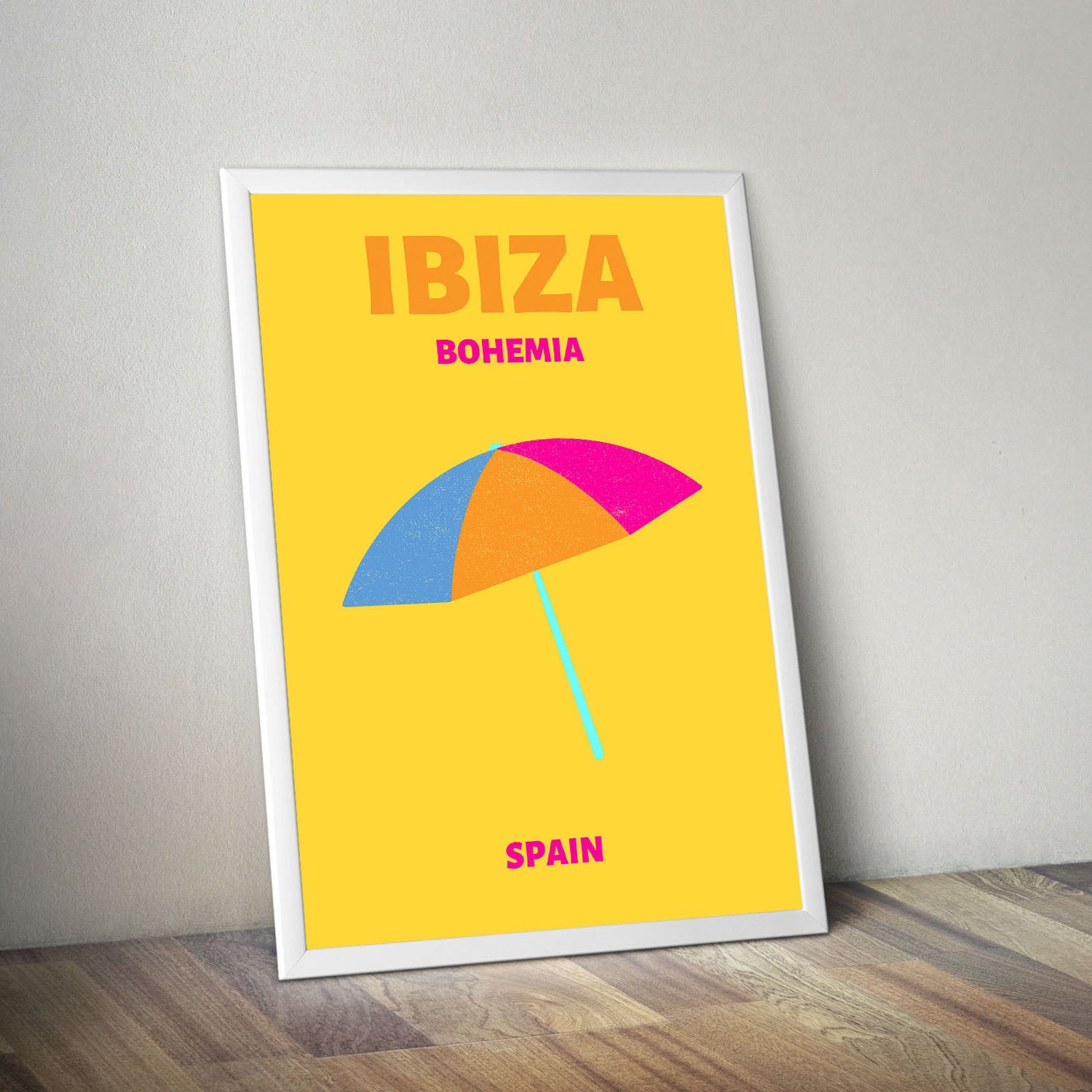 Wes Co Gallery Poster Ibiza Bohemia Beach Spain Colorful Travel 16 x 20" Home Goods - Travel Illustrations Edge to edge Art Print